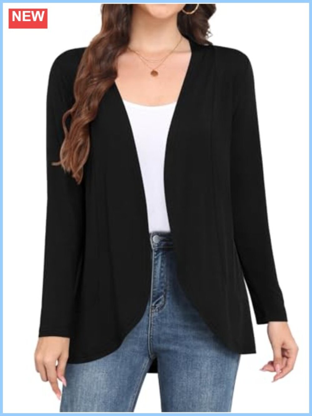 Women's Long Sleeve Open Front Cardigan Lightweight Soft Casual